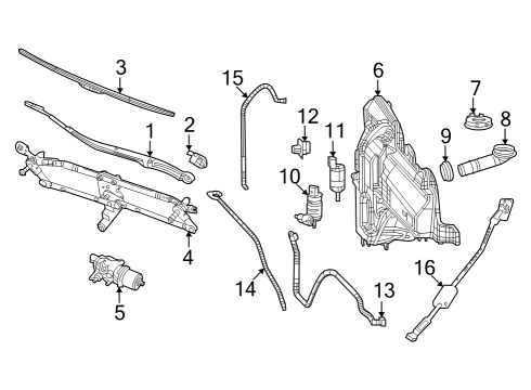Wipers Nozzle-Windshield Washer Diagram for 68260443AA