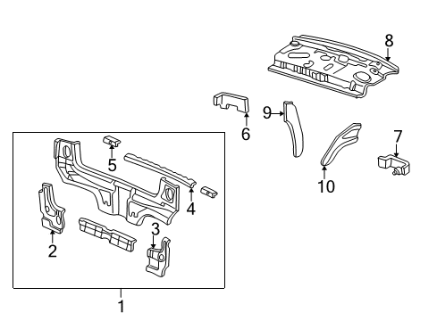 1997 Honda Civic Rear Body Stiffener, RR. Bumper Face Side Diagram for 66119S04300ZZ