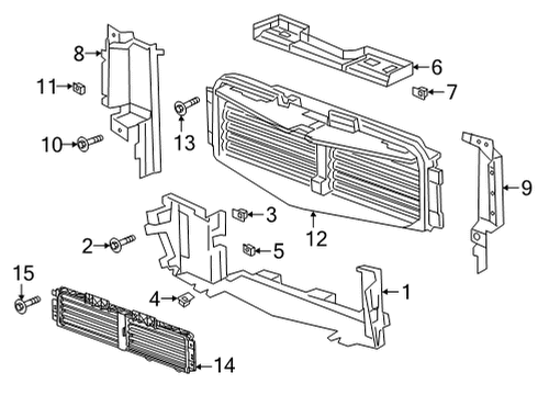 2022 Cadillac XT6 Radiator & Components SHUTTER ASM-FRT BPR Diagram for 85524925