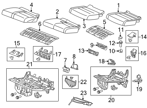 2011 Honda Odyssey Third Row Seats Pad, L. RR. Cushion Diagram for 82532TK8A01