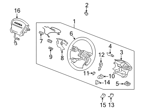 1997 Acura Integra Steering Column & Wheel, Steering Gear & Linkage Bracket, Cruise Switch Diagram for 78516SR4A81
