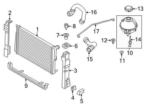 2012 BMW X3 Wiper & Washer Components Radiator Diagram for 17118623366