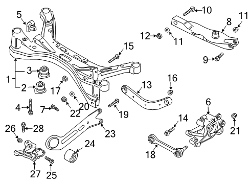 2011 Saab 9-3 Rear Suspension Components, Lower Control Arm, Upper Control Arm, Stabilizer Bar Bolt - Heavy Hx Flange Head Reduced Body Diagram for 11589278