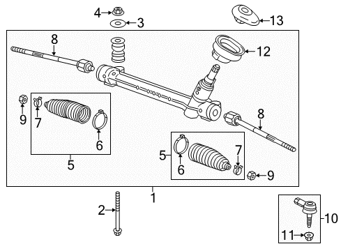 2014 Chevrolet Sonic Steering Column & Wheel, Steering Gear & Linkage Inner Seal Diagram for 42519762