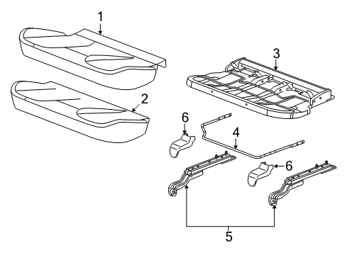 2012 Chevrolet Equinox Rear Seat Components Seat Cushion Pad Diagram for 25999189