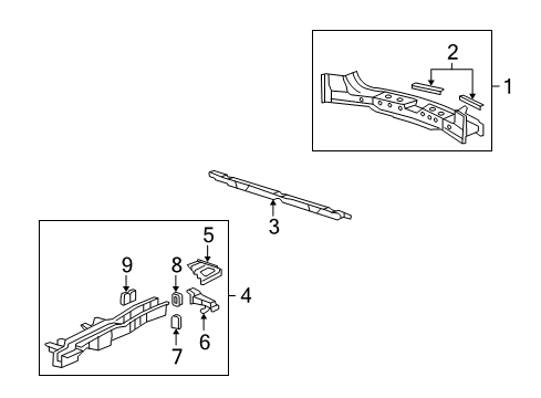 2012 Acura MDX Rear Body Panel, Floor & Rails Stiffener, Driver Side Trailer Hitch Mounting Diagram for 65687STXA00ZZ