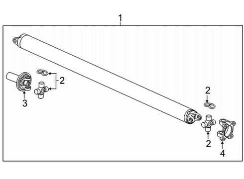 2022 Chevrolet Silverado 3500 HD Drive Shaft - Rear Yoke Diagram for 84620581