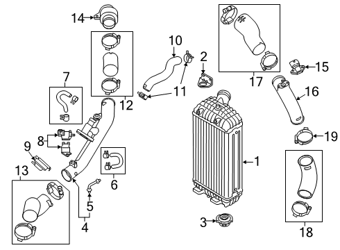 2020 Hyundai Santa Fe Powertrain Control Cooler Assembly-Inter Diagram for 282702GTH0