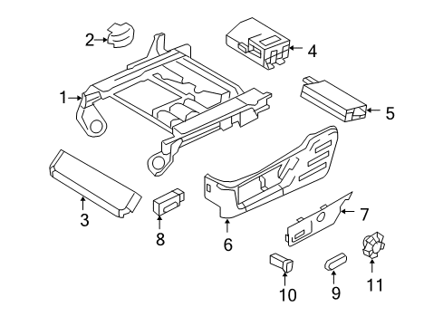 2008 Ford F-250 Super Duty Heated Seats Side Cover Diagram for 8C3Z2562186AB