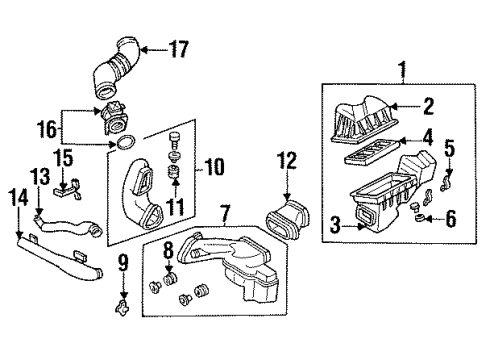 1996 Infiniti Q45 Filters Mass Air Flow Sensor Diagram for 2268061U00