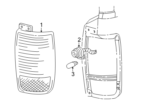 2004 Lincoln Aviator Combination Lamps Tail Lamp Assembly Diagram for 5C5Z13404AA