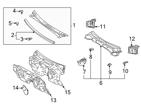 2006 Toyota Tundra Cab Cowl Dash Panel Diagram for 551010C929