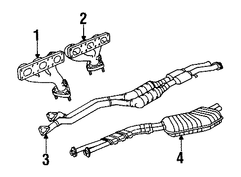 1998 BMW 323is Exhaust Manifold Rear Exhaust Flap Muffler Diagram for 18101433064