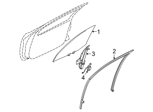 2002 Nissan Maxima Front Door Glass Run Rubber-Front Door RH Diagram for 803302Y013