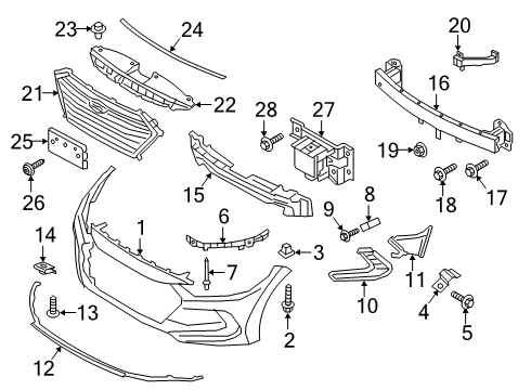 2017 Hyundai Elantra Front Bumper Duct Assembly-Air Curtain, LH Diagram for 86567F3000