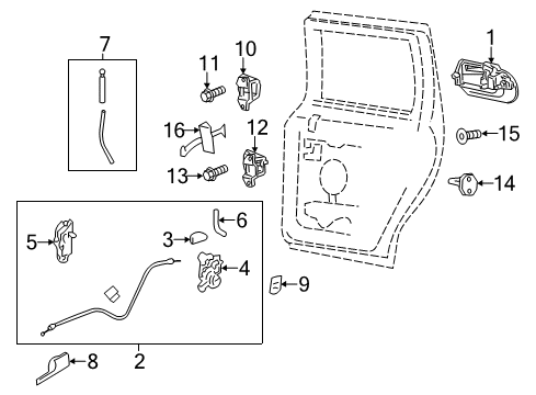2009 Lincoln Navigator Front Door Handle, Outside Diagram for 9L7Z7826604AF