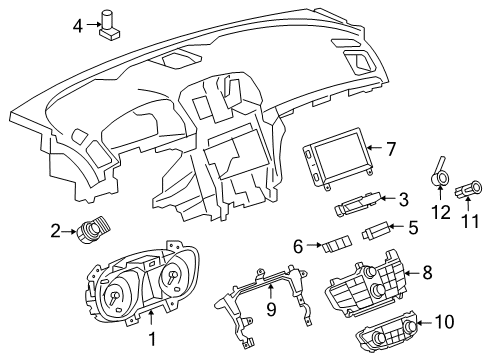 2011 Buick Regal A/C & Heater Control Units Control Panel Diagram for 13277916