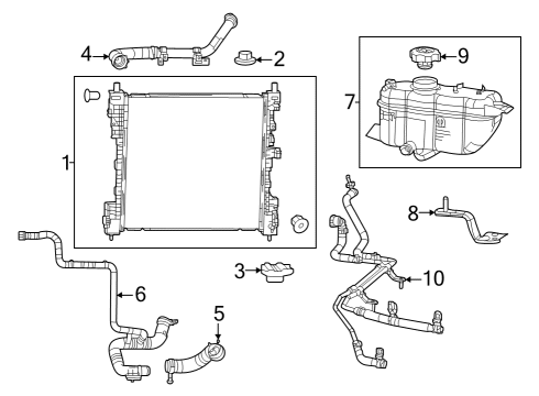Radiator & Components Bracket-COOLANT Bottle Diagram for 68432032AA