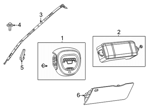 2021 Dodge Durango Air Bag Components Driver Air Bag Diagram for 5ZD021X9AF