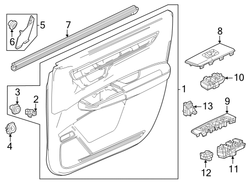 Front Door SWITCH ASSY Diagram for 35190T20A21
