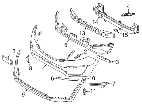 2012 Kia Sportage Front Bumper Front Bumper Center Grille Diagram for 865613W000