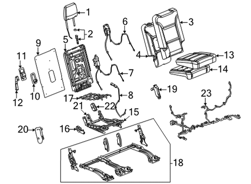 2022 Chevrolet Tahoe Power Seats Seat Cushion Pad Diagram for 84678528