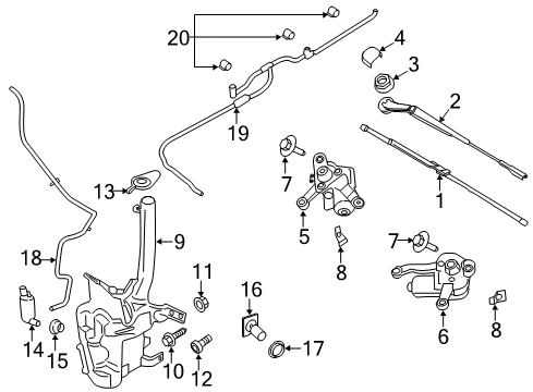 2016 Ford Fusion Wiper & Washer Components MOTOR ASY - WIPER Diagram for DS7Z17508BK