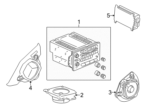 2007 Buick Rainier Sound System Radio Asm-Amplitude Modulation/Frequency Modulation Stereo & Audio Disc Player Diagram for 25998449