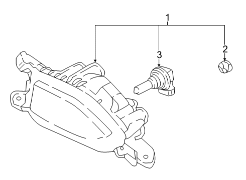 2018 Hyundai Kona Bulbs Front Passenger Side Fog Light Assembly Diagram for 92202J9010