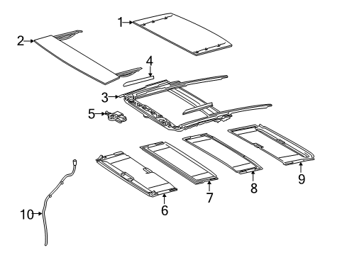 2018 Lexus ES350 Sunroof Gear Assembly, Sliding Roof Diagram for 6326006100