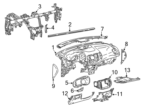 2020 Jeep Compass Instrument Panel Column Diagram for 5VC56LXHAA