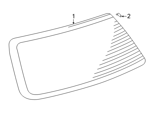 2002 Lexus RX300 Lift Gate - Glass & Hardware Spacer, Back Window Glass, NO.2 Diagram for 6481948010