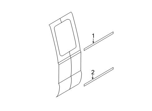2016 Ford F-250 Super Duty Exterior Trim - Rear Door Body Side Molding Diagram for 8C3Z2625532CPTM