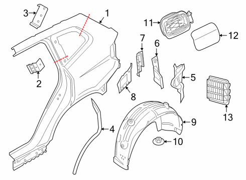 2019 BMW X5 Quarter Panel & Components Seal, C-Pillar, Left Diagram for 51767933009