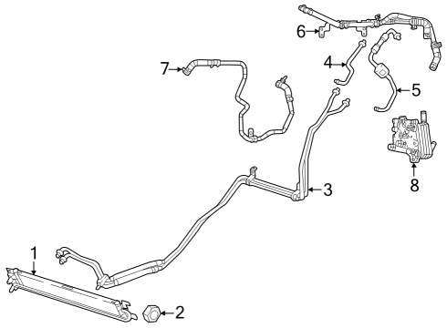 Trans Oil Cooler Screw Diagram for 68033235AA