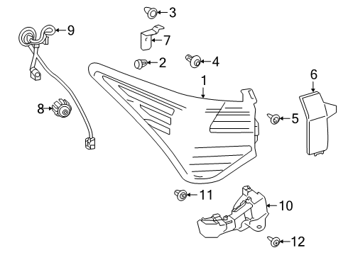 2019 Lexus RC300 Combination Lamps Socket & Wire, RR Co Diagram for 8156524220