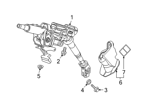 2010 Honda Fit Steering Column & Wheel, Steering Gear & Linkage Cover, Steering Joint Diagram for 53320TK6A00