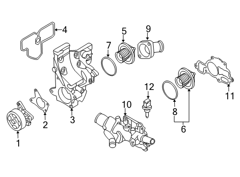 2016 Chevrolet City Express Cooling System, Radiator, Water Pump, Cooling Fan Water Inlet Diagram for 19316194