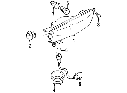 2000 Cadillac Catera Corner Lamps Lamp, Corner & Front Fog Diagram for 9193721