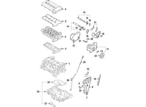 2011 Saab 9-5 Engine Parts, Mounts, Cylinder Head & Valves, Camshaft & Timing, Variable Valve Timing, Oil Cooler, Oil Pan, Oil Pump, Crankshaft & Bearings, Pistons, Rings & Bearings Side Transmission Mount Diagram for 13312094