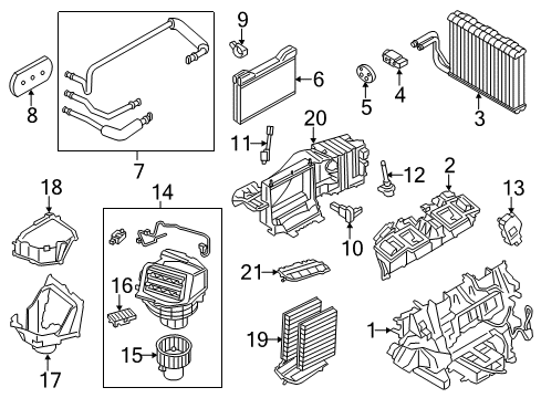 2018 BMW 650i Air Conditioner Suction Pipe With Filler Neck Diagram for 64539376986