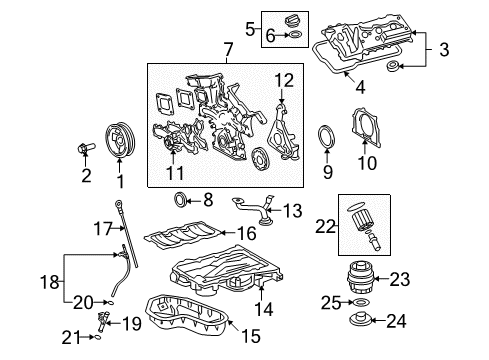 2011 Toyota Venza Filters Filter Element Diagram for 17801YZZ02