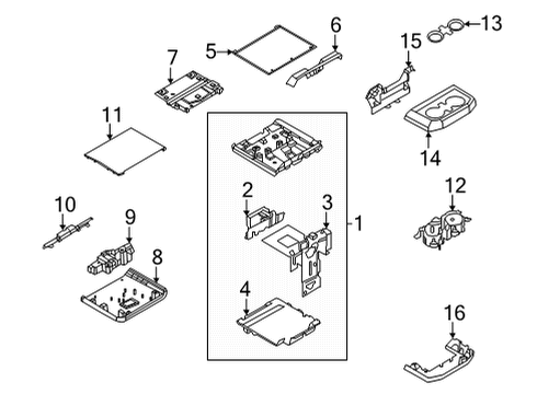 2021 Ford F-150 Front Console HINGE ASY - CENTER ARMREST Diagram for ML3Z1504604B