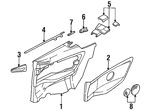 1999 BMW M3 Interior Trim - Quarter Panels Lateral Trim Panel Rear Left Diagram for 51438170299