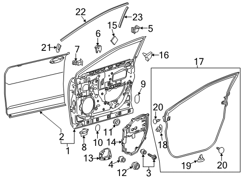 2020 Lexus RX450hL Front Door Seal, Front Door Vent Diagram for 6783848020