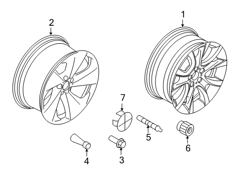 2010 BMW X6 Wheels, Covers & Trim Disc Wheel, Light Alloy, Front Left Diagram for 36116791415