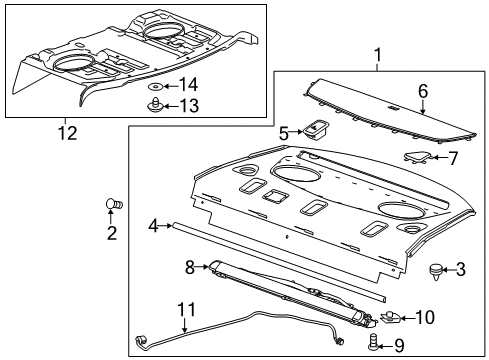 2014 Cadillac CTS Interior Trim - Rear Body Anchor Cover Diagram for 13285623