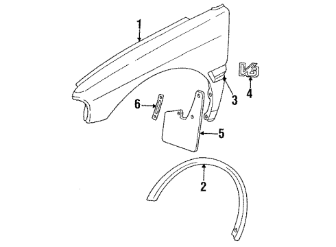 1995 Honda Passport Fender & Components Fender, Right Front Diagram for 8970892292