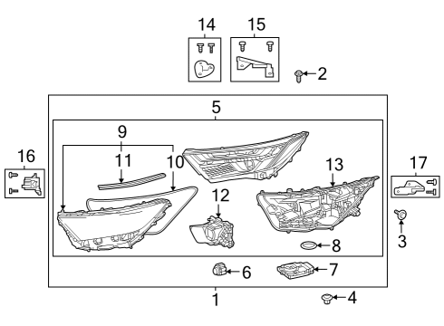 Headlamp Components Module Screw Diagram for 8113672020