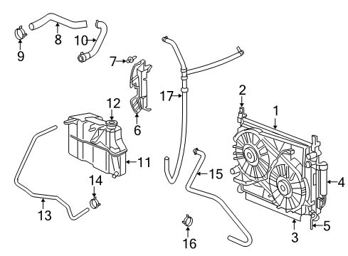 2005 Dodge Magnum Radiator & Components Hose-Heater Return Diagram for 4596570AC